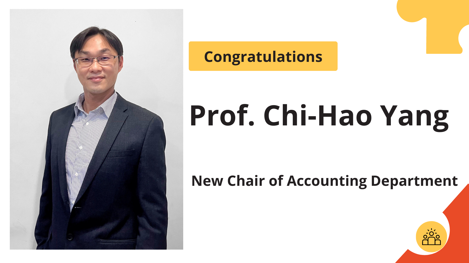 Featured image for “Congratulations to Professor Chi-Hao Yang on Newly Promoted Department Chair of Department of Accounting, MCU”