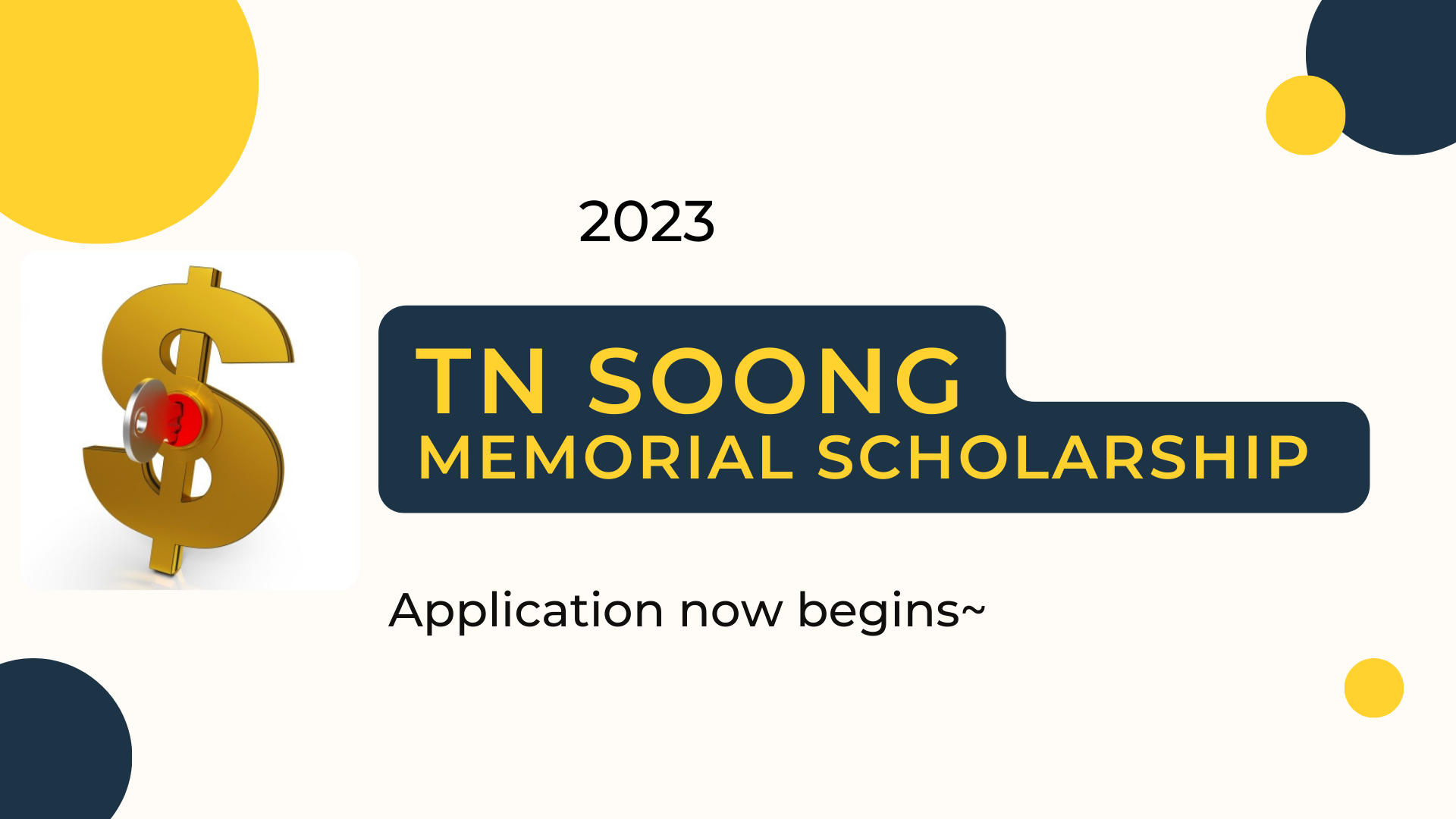 Featured image for “Application for T. N. Soong Scholarship Now Begins”