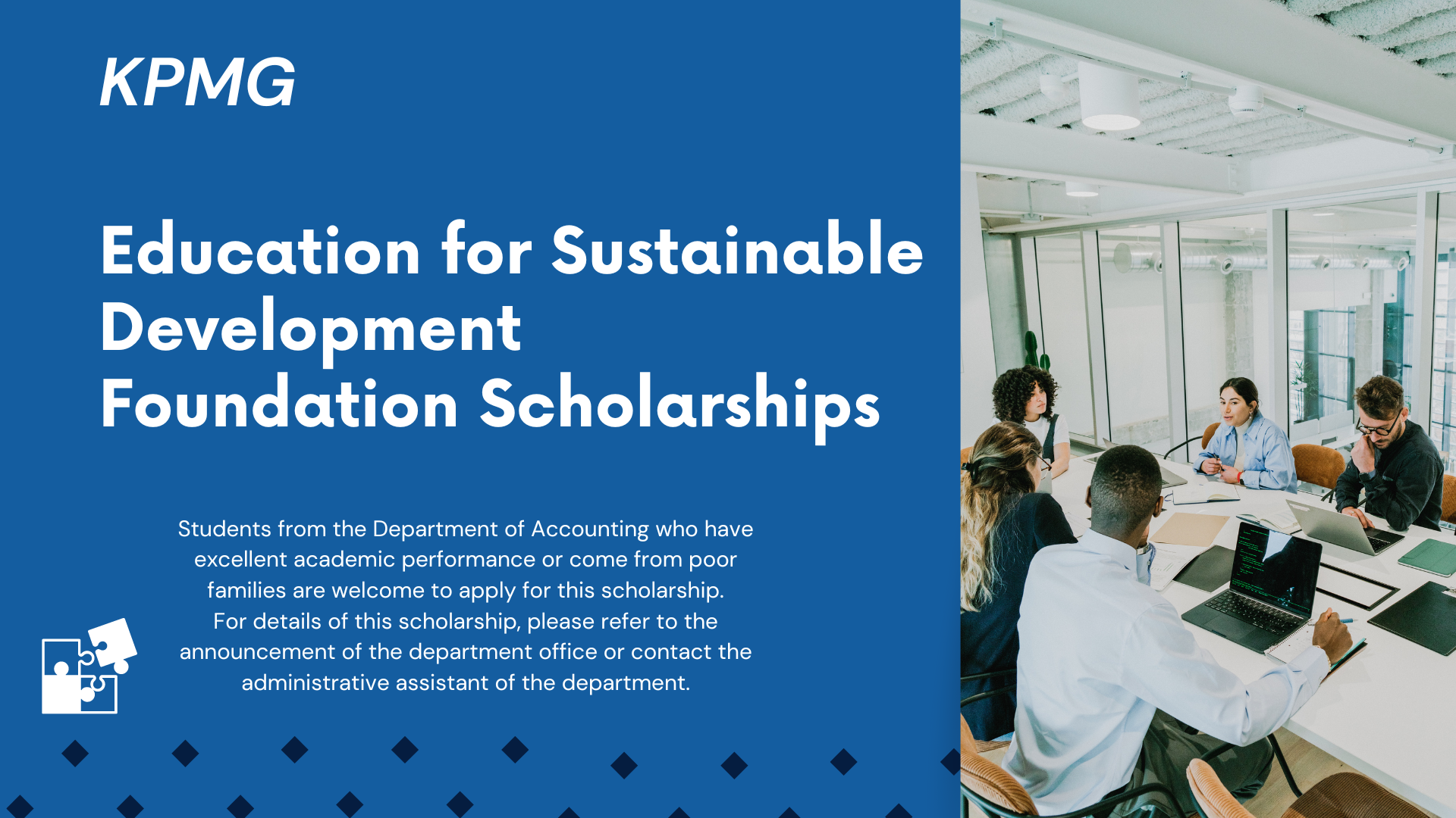 Featured image for “APPLICATION for KPMG EDUCATION for SUSTAINABLE DEVELOPMENT FOUNDATION SCHOLARSHIPS”