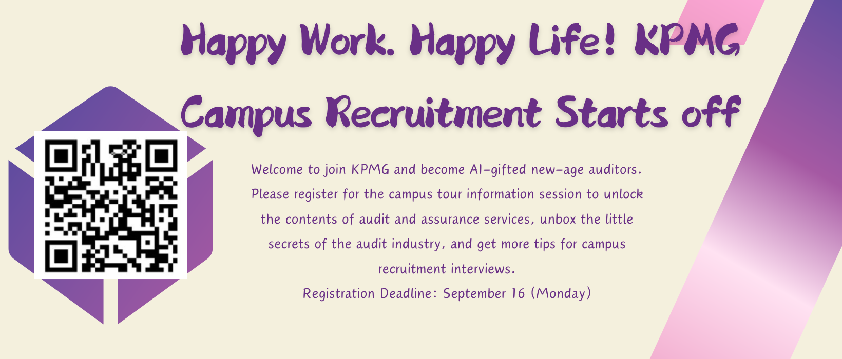 Featured image for “Happy Work. Happy Life! KPMG Campus Recruitment Starts off”