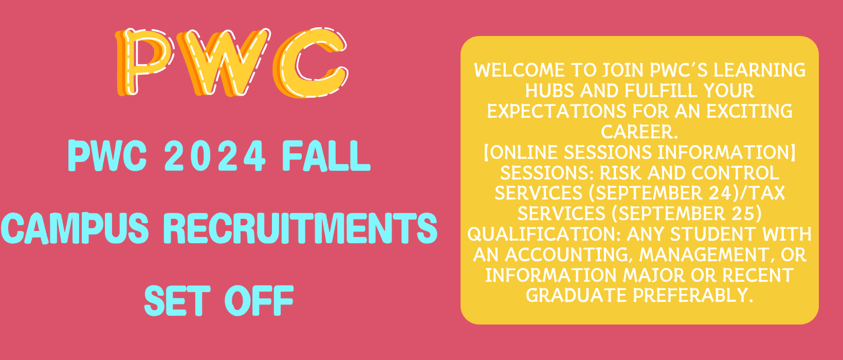 Featured image for “PwC 2024 Fall Campus Recruitments Set Off”