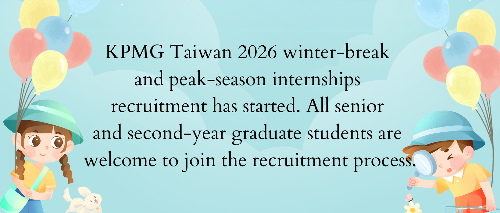 Featured image for “KPMG Taiwan 2026 Winter-Break and Peak-Season Internships Recruitment”
